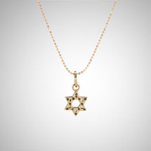 Small Rose Gold Jewish Star with Black Diamonds