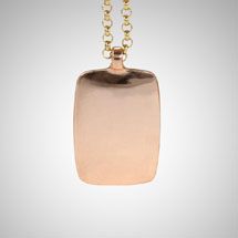 Large Rose Gold Dog Tag on Gold Rolo Chain (sold separately)