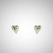 Puffy Silver Heart Earrings