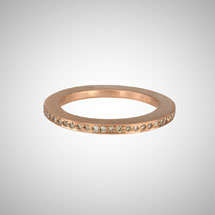 Skinny Rose Gold Pave Eternity Band with Cognac Diamonds