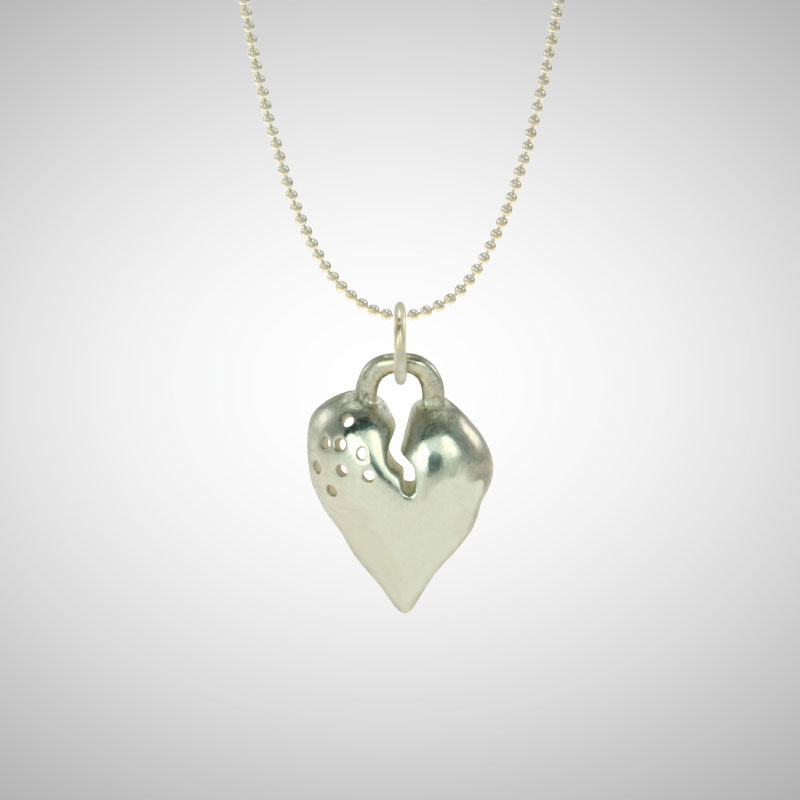 Medium Silver Signature Heart