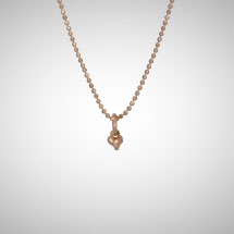 Tiny Rose Gold Signature Heart with Cognac Diamond