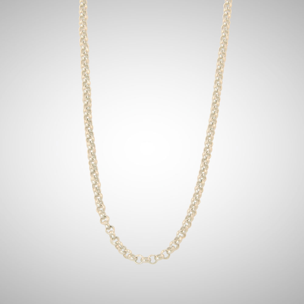 Silver Medium Flat Rolo Chain