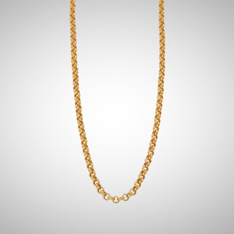 White Gold Large Flat Rolo Chain