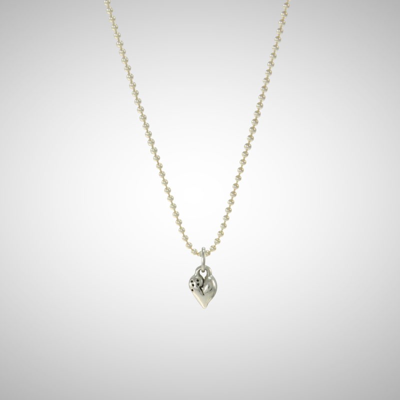 Silver Signature Puffy Heart