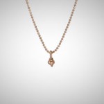 Tiny Rose Gold Signature Heart with Cognac Diamond