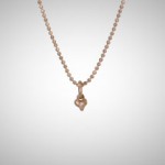 Tiny Rose Gold Signature Heart with White Diamond