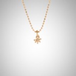 Tiny Rose Gold Flower with White Diamond