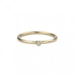 Super Skinny Yellow Gold Ring with a White Diamond