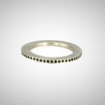 Skinny Silver Pave Eternity Band with Black Diamonds