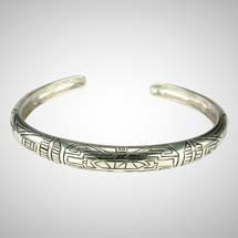 ndu Silver Men's Motif Bangle