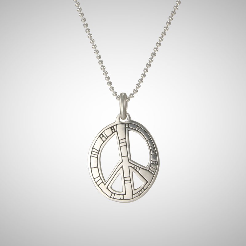 Large Silver Ndu Peace Sign