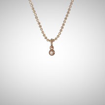 Tiny Rose Gold Drop with White Diamond