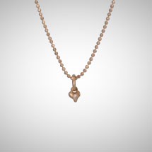 Tiny Rose Gold Signature Heart with White Diamond