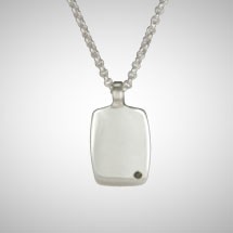 No 4 Silver Dog Tag with 1 Black Diamond