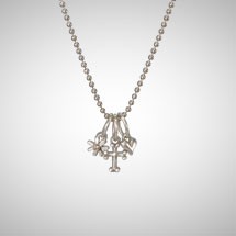 Cross My Heart Tiny Silver Cluster