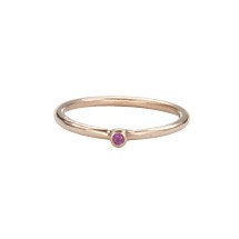 Super Skinny Rose Gold Ring with a Pink Sapphire