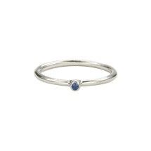 Super Skinny Silver Ring with a Blue Sapphire