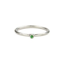 Super Skinny Silver Ring with a Tsavorite
