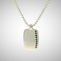 Medium Silver Dog Tag with 9 Black Diamonds