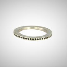 Skinny Silver Pave Eternity Band with Black Diamonds
