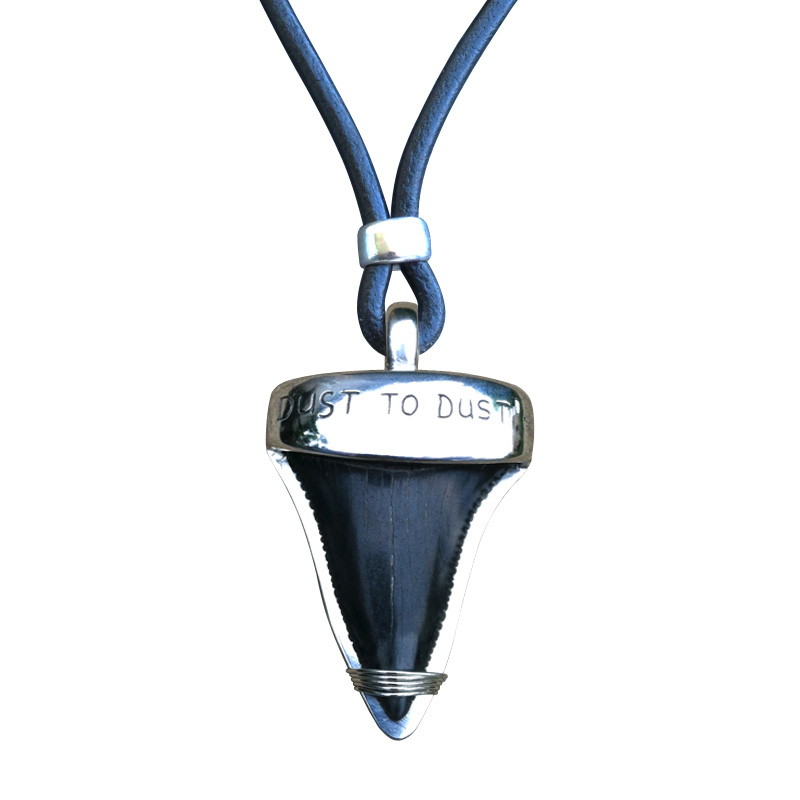 Custom Handmade Silver & Fossilized Shark Tooth Necklace