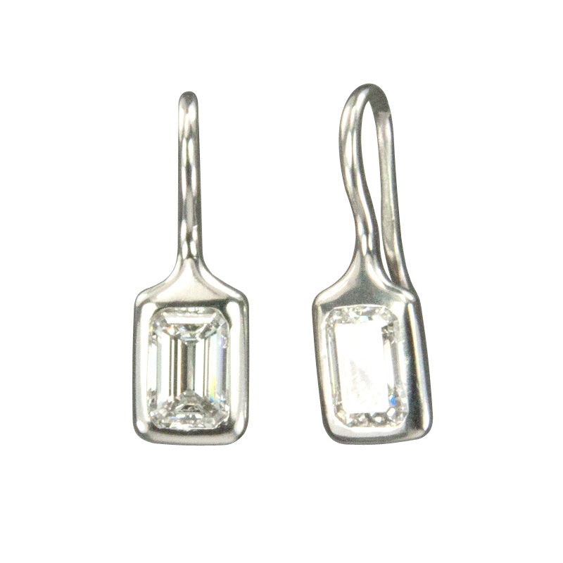 Custom Handmade Platinum and Heirloom Diamonds Earrings