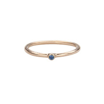 Super Skinny Rose Gold Ring with a Blue Sapphire