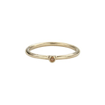 Super Skinny Yellow Gold Ring with a Cognac Diamond