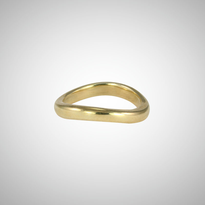 Curved Yellow Gold Stacking Ring