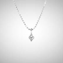 Tiny Silver Signature Heart with White Diamond