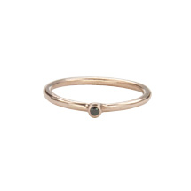 Super Skinny Rose Gold Ring with a Black Diamond