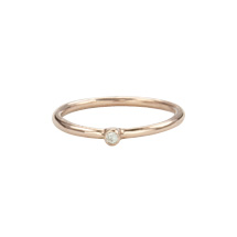 Super Skinny Rose Gold Ring with a White Diamond