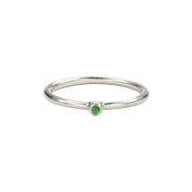 Super Skinny Silver Ring with a Tsavorite